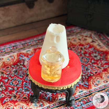 Ghost holding mini jar of brains | Handmade to order