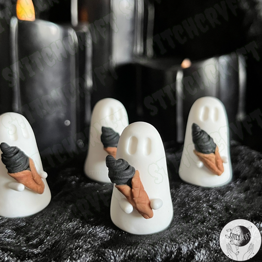 Ghost holding tiny black ice-scream | Limited small batch