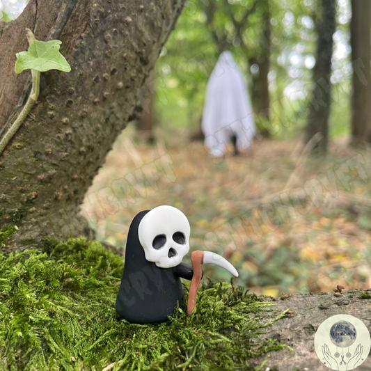 Grim reaper ghost holding harvest tool | Handmade to order