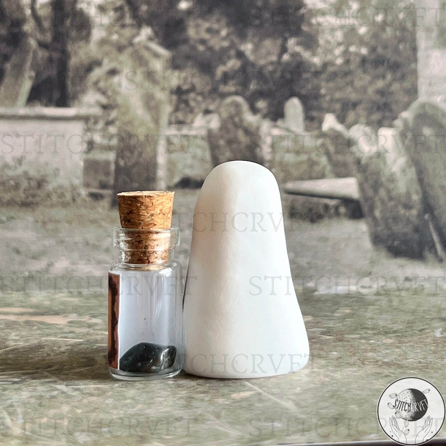 Ghost with tiny potion ingredients | Handmade to order