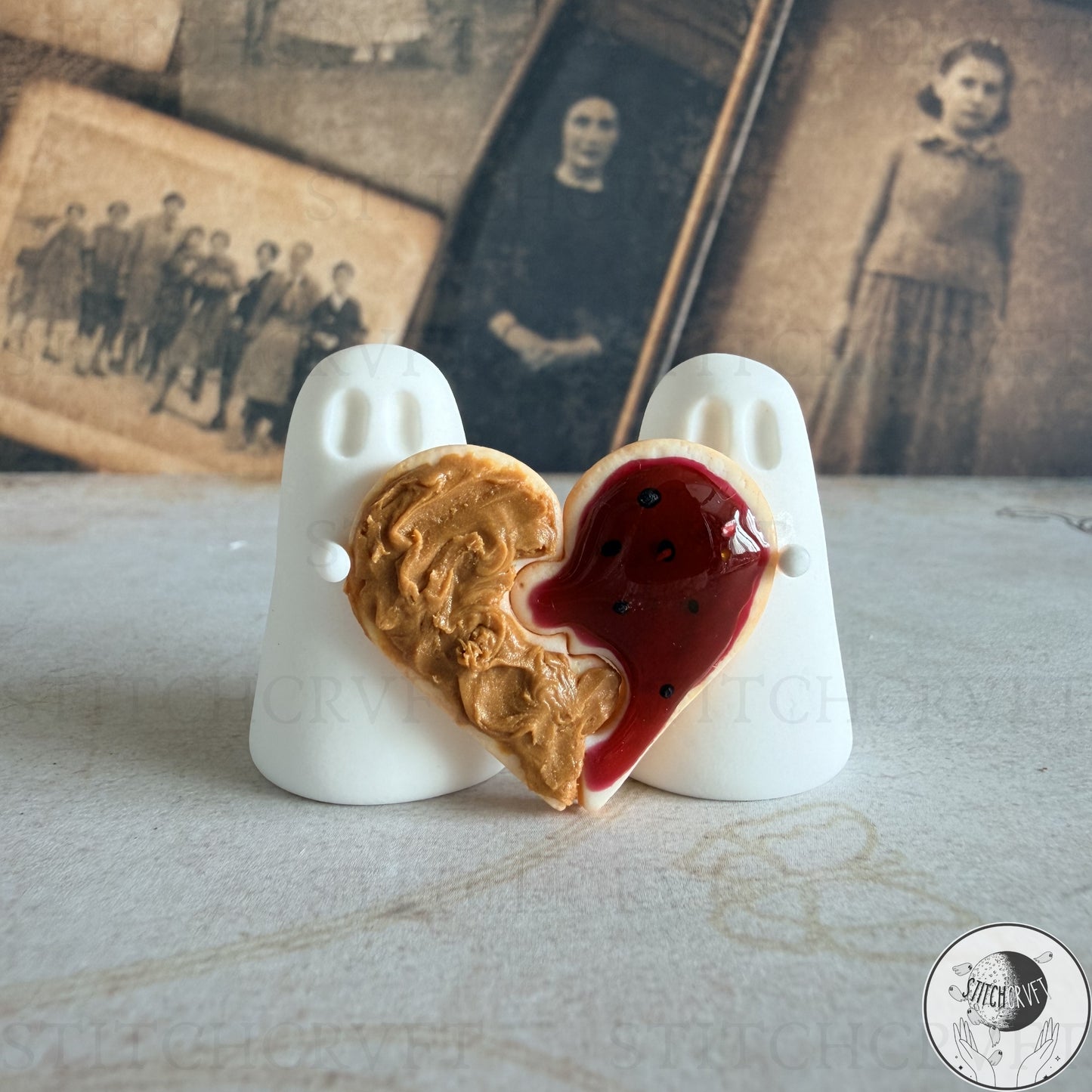 PB & J puzzle heart ghost duo | Limited small batch