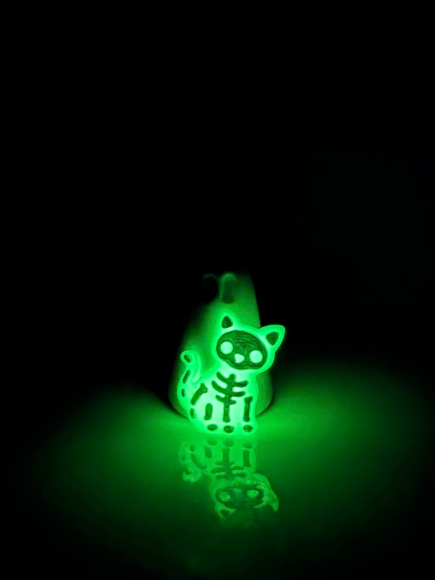 Ghost with glowing skeleton cat familiar | Handmade to order