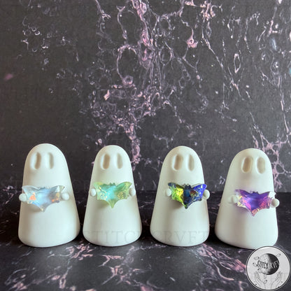 Ghost holding rhinestone bat | Handmade to order