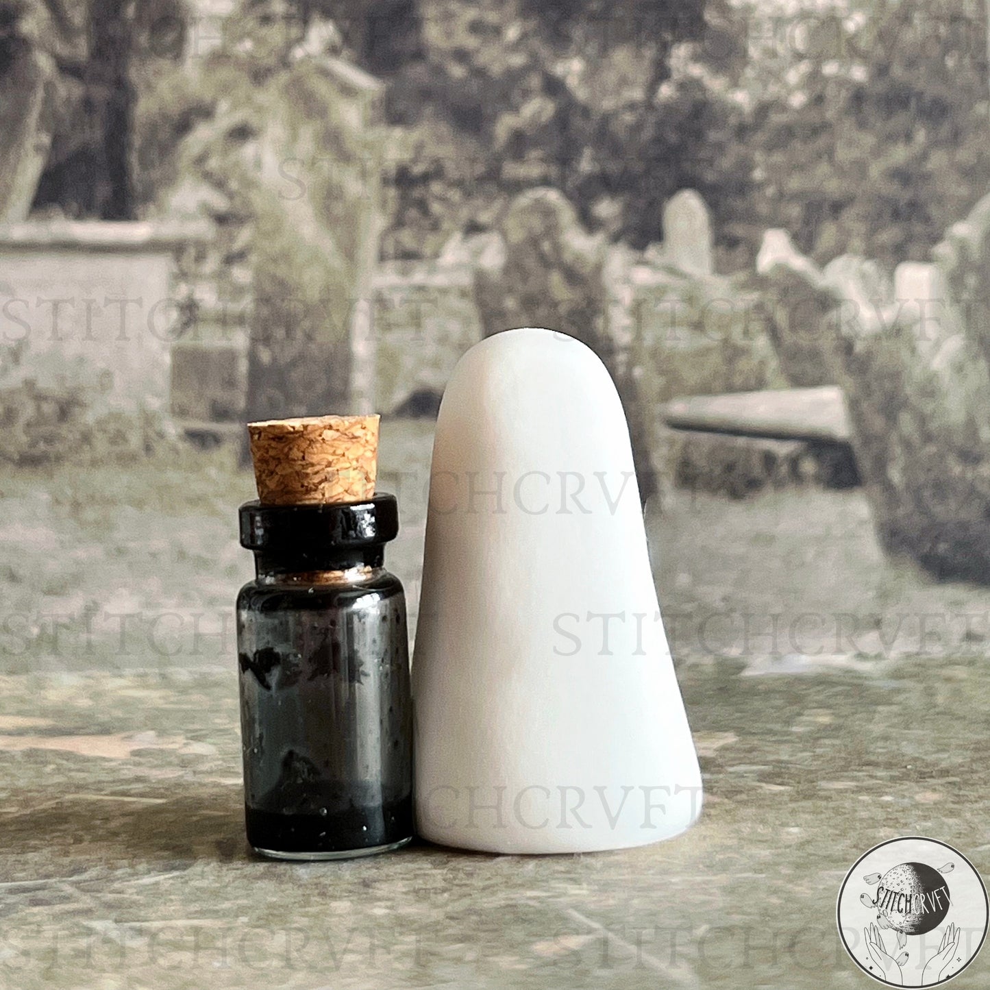 Ghost with tiny potion ingredients | Handmade to order