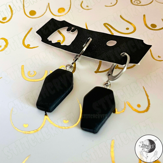 Mini coffin earrings | Handmade to order