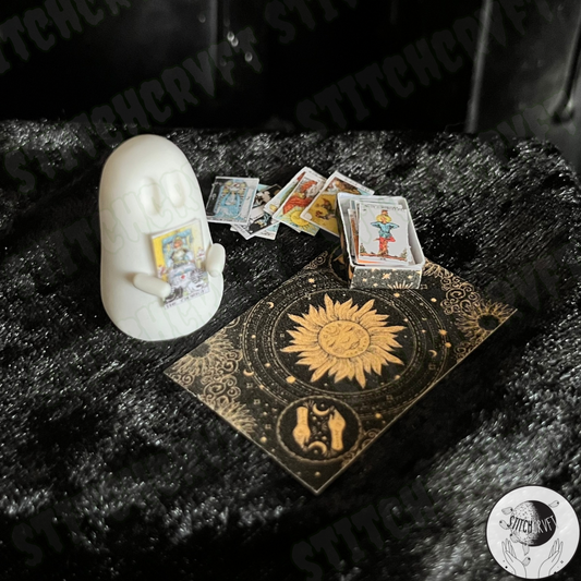 Tarot ghost with full miniature tarot set | Handmade to order