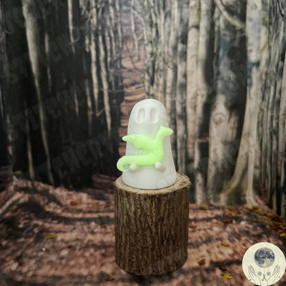 Ghost holding tiny glowing dragon| Handmade to order