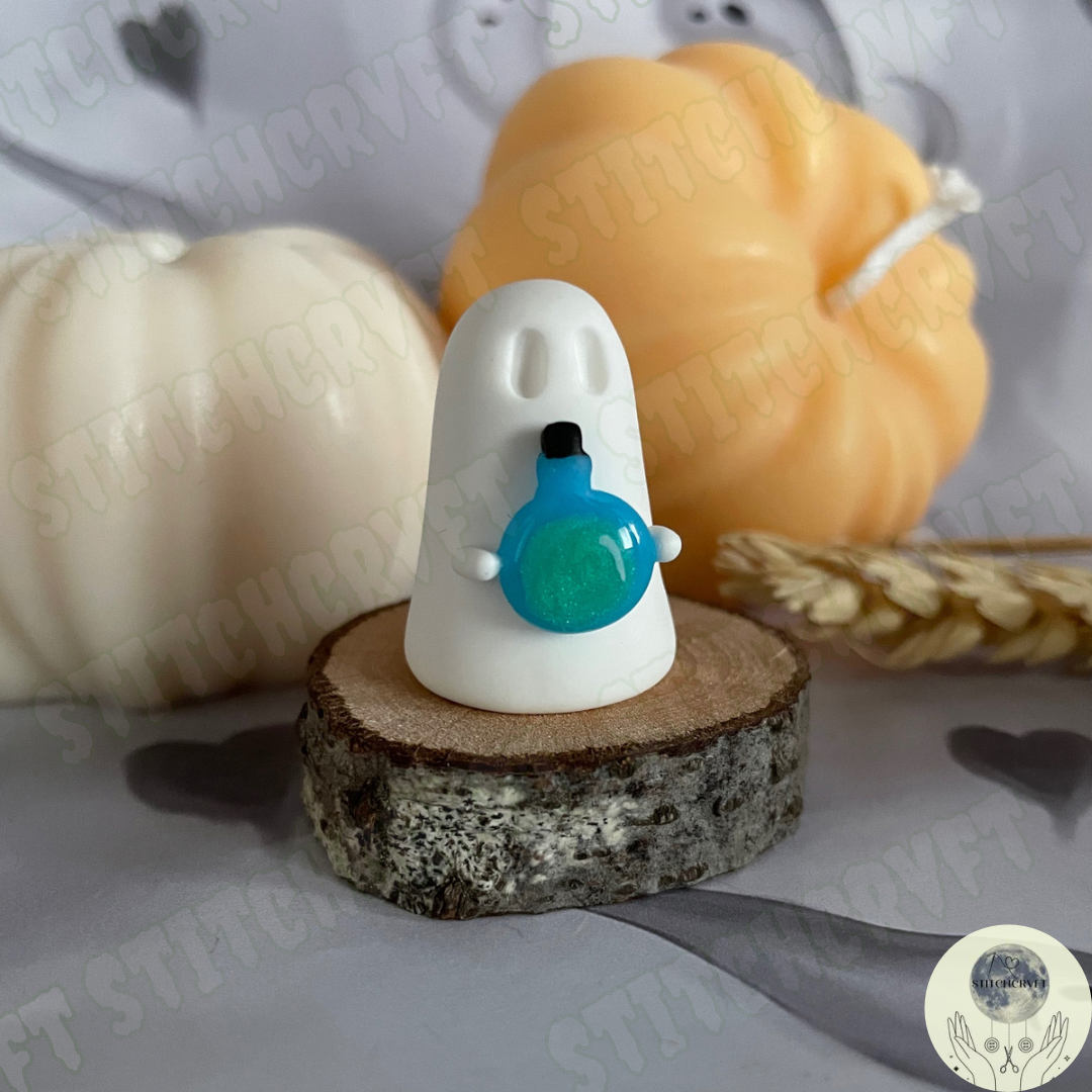 Ghost holding tiny potion bottle | Handmade to order