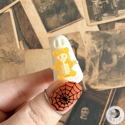 Ghost holding skele-gummy bear | Handmade to order