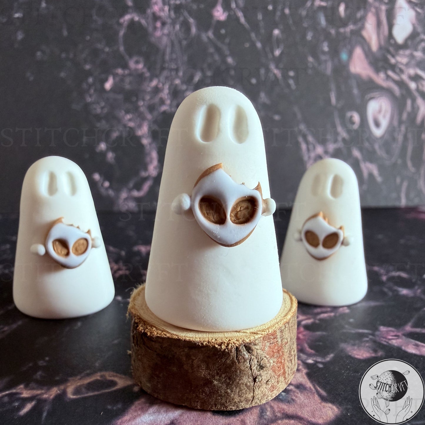 Ghost holding alien head cookie | Handmade to order