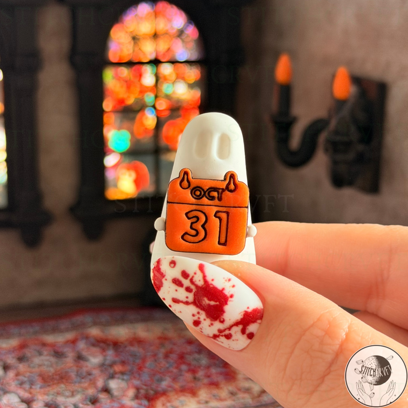 Ghost holding Oct 31 sign | Handmade to order