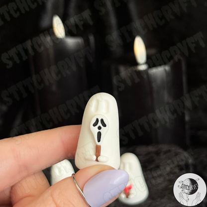 Ghost holding tiny I-Scream | Handmade to order