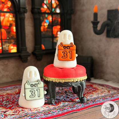 Ghost holding Oct 31 sign | Handmade to order