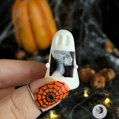 Ghost holding tiny x-ray | Handmade to order