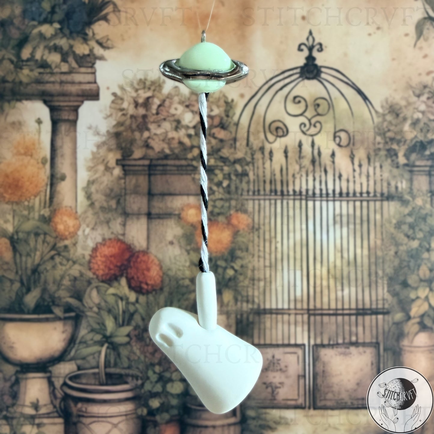 Ghost floating on glowing planet balloon | Limited small batch