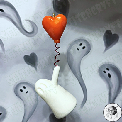 Ghost floating with heart baloon | Small batch