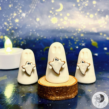 Ghost holding tiny ghost cookie | Handmade to order