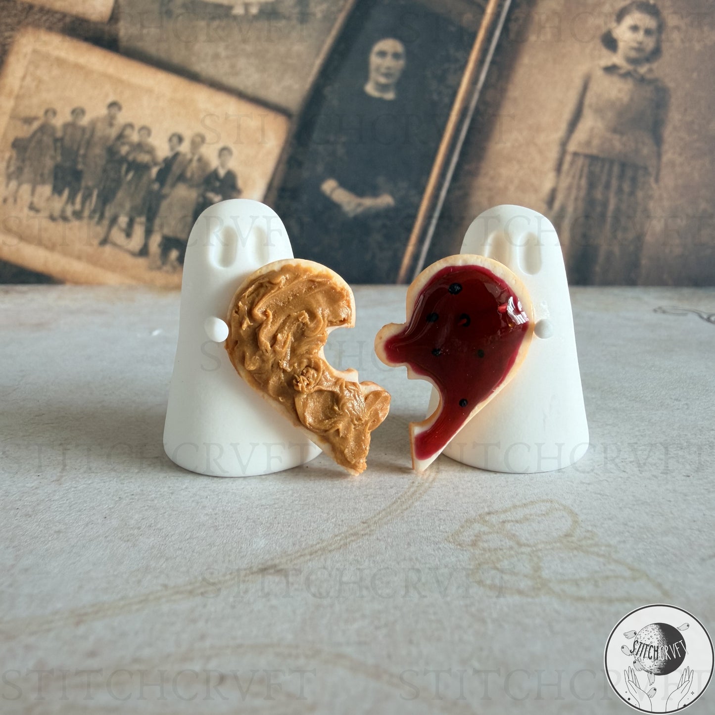 PB & J puzzle heart ghost duo | Limited small batch