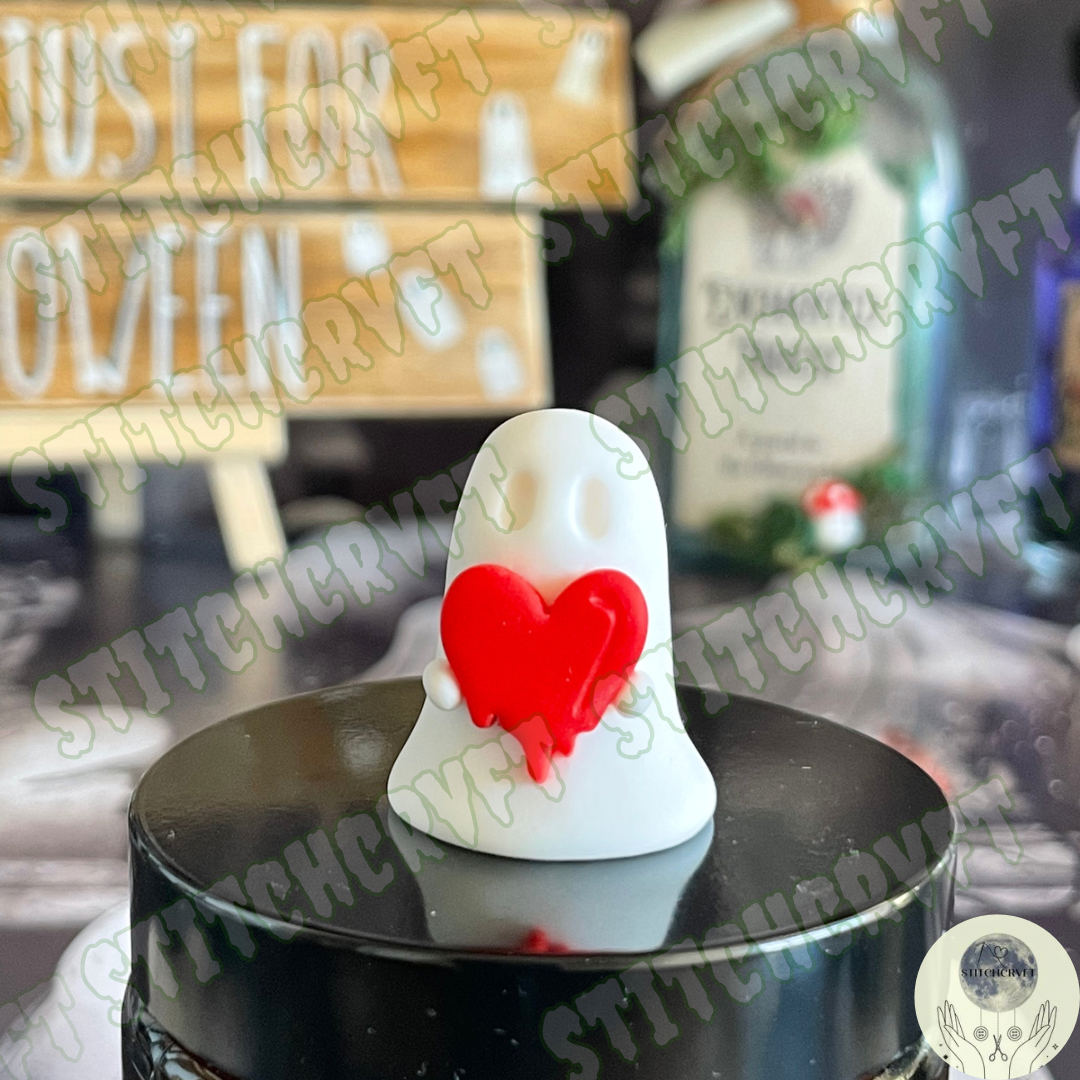 Ghost holding melting heart | Handmade to order