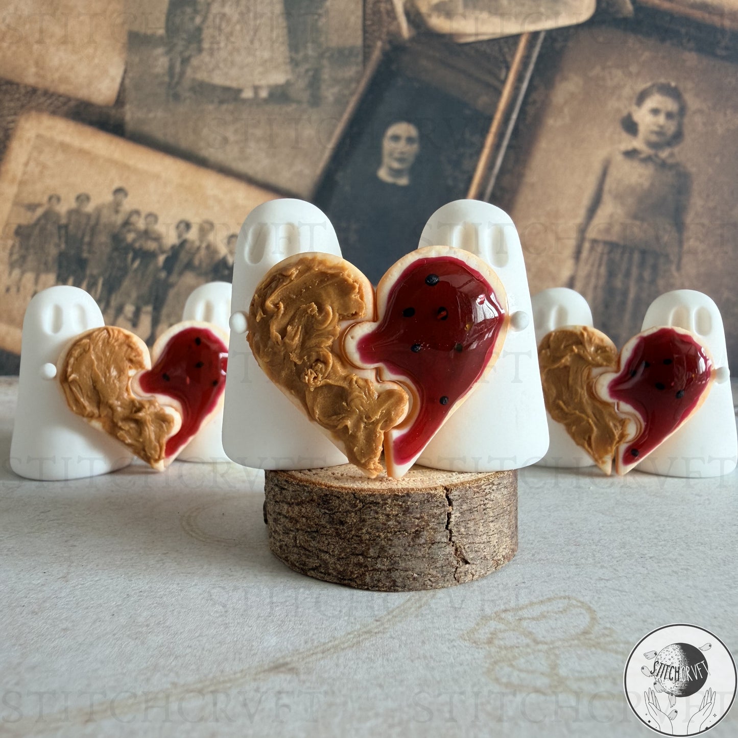PB & J puzzle heart ghost duo | Limited small batch