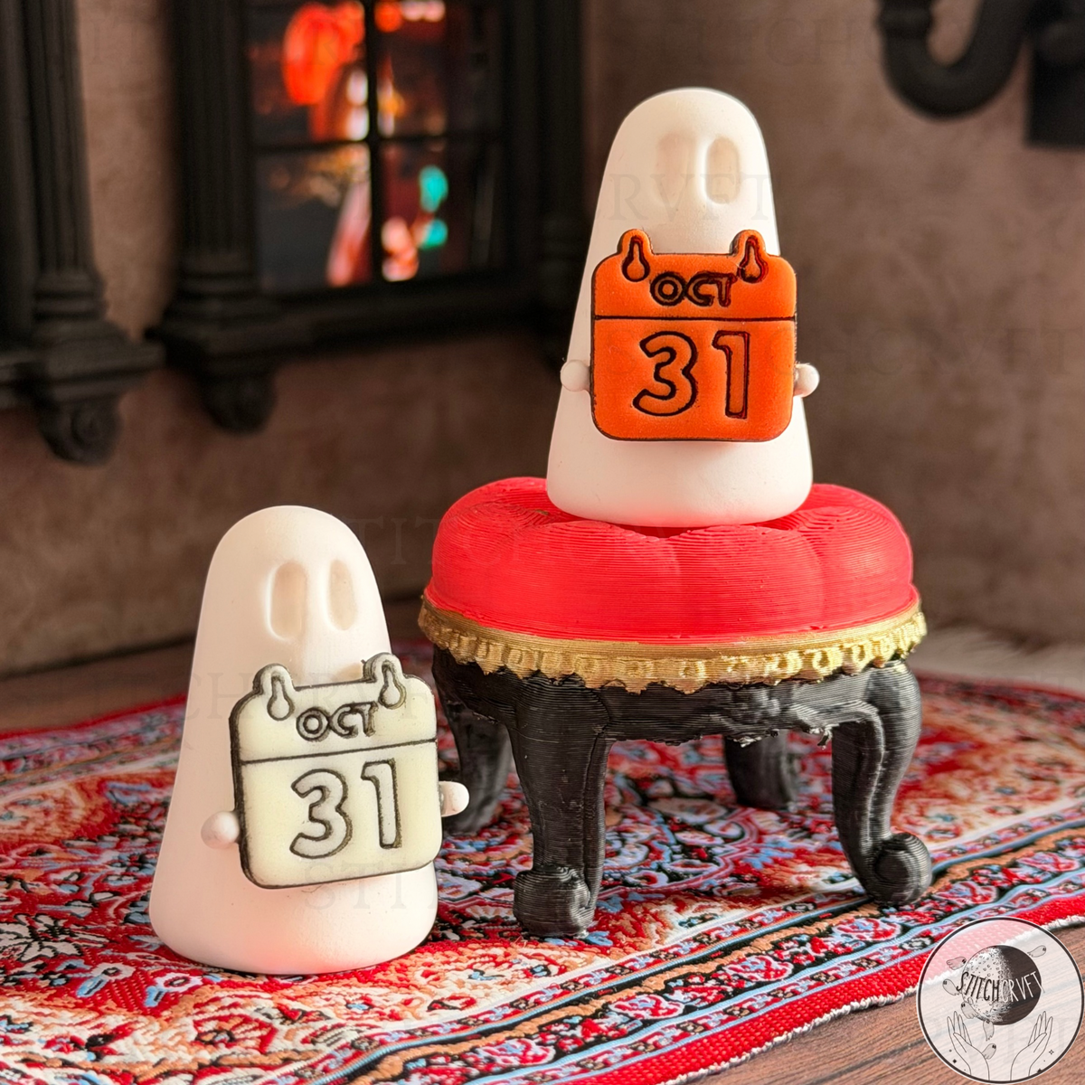 Ghost holding Oct 31 sign | Handmade to order