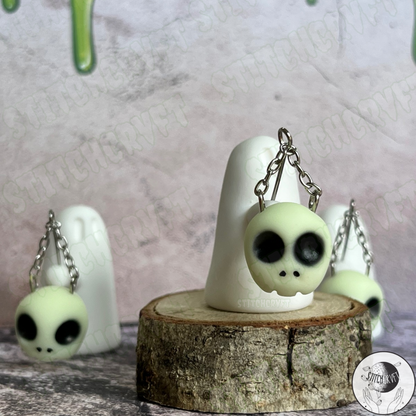 Ghost holding skull lantern | Glowing eyes and Glowing skull | Handmade to order