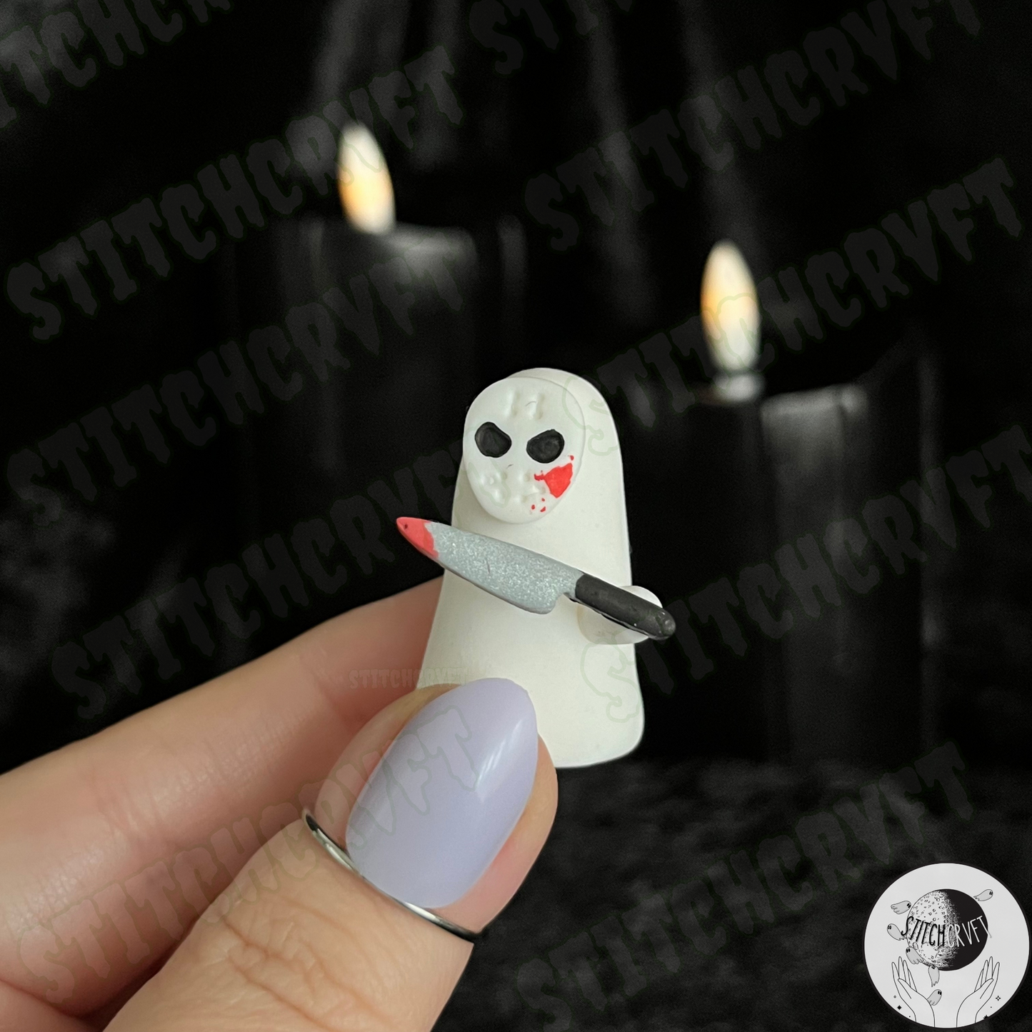 Horror ghost with ski mask and utensil | Handmade to order