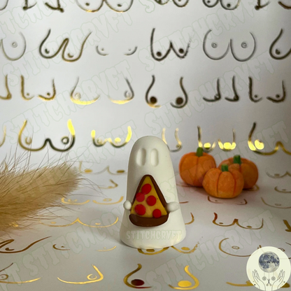 Ghost holding pizza slice | Handmade to order