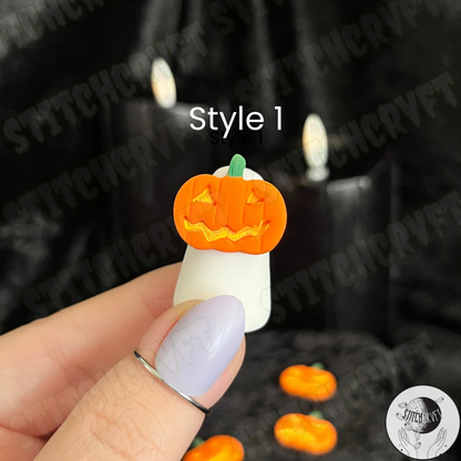 Ghost wearing pumpkin mask | Handmade to order