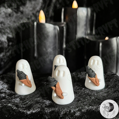 Ghost holding tiny black ice-scream | Limited small batch