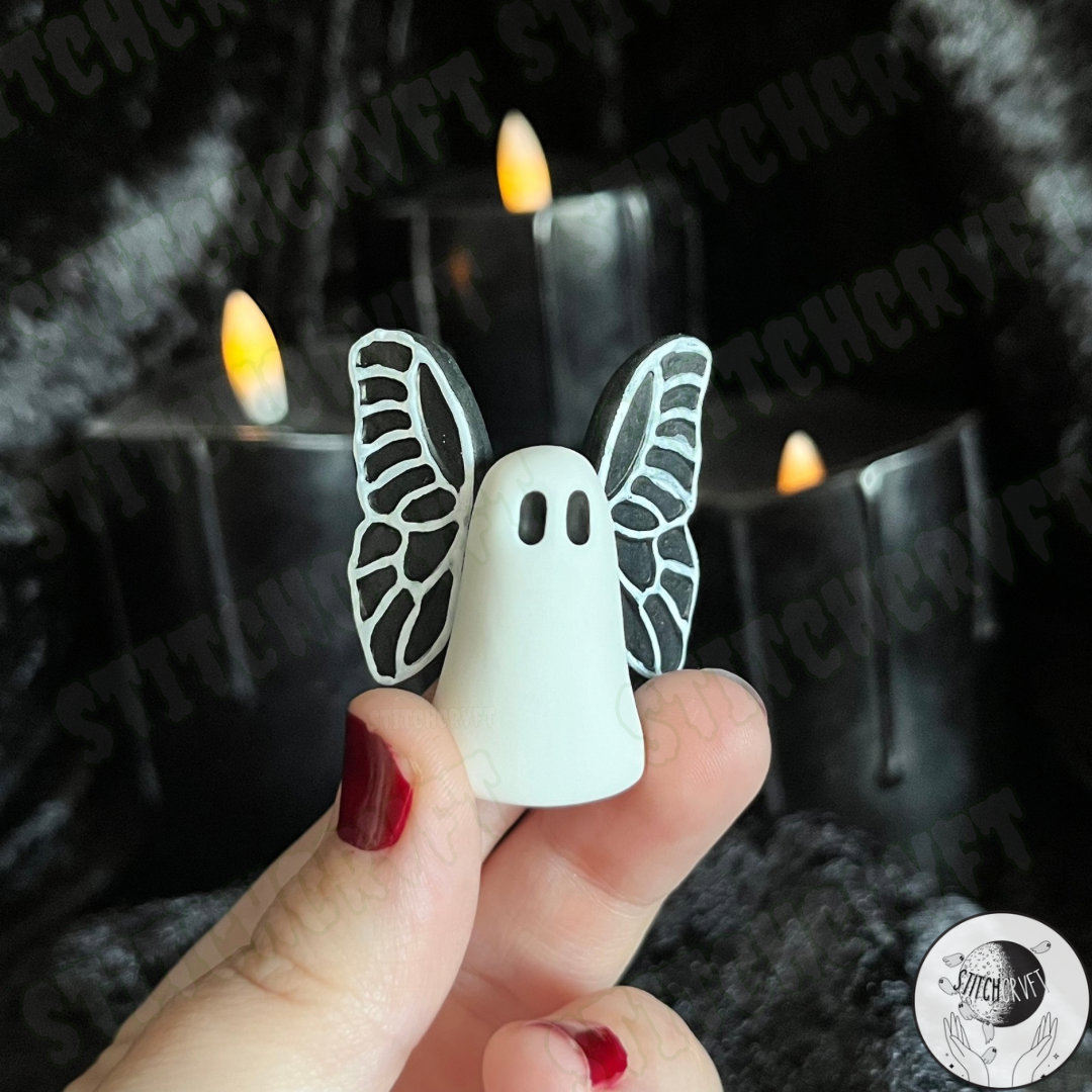 Ghost with goth wings | Handmade to order