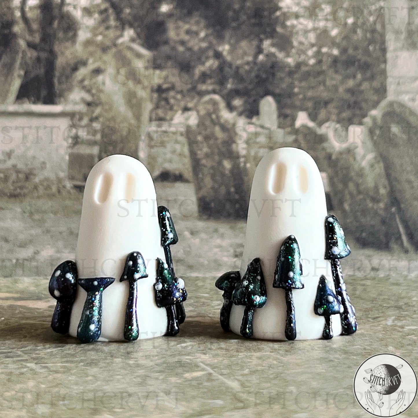 Ghosts covered in tiny Galaxy Mushrooms  | Limited small batch