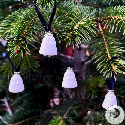 Jingle Boos mini ghost baubles. Glowing or White | Handmade to order