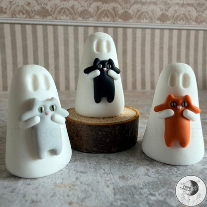 Ghost holding long squishy cat | Handmade to order