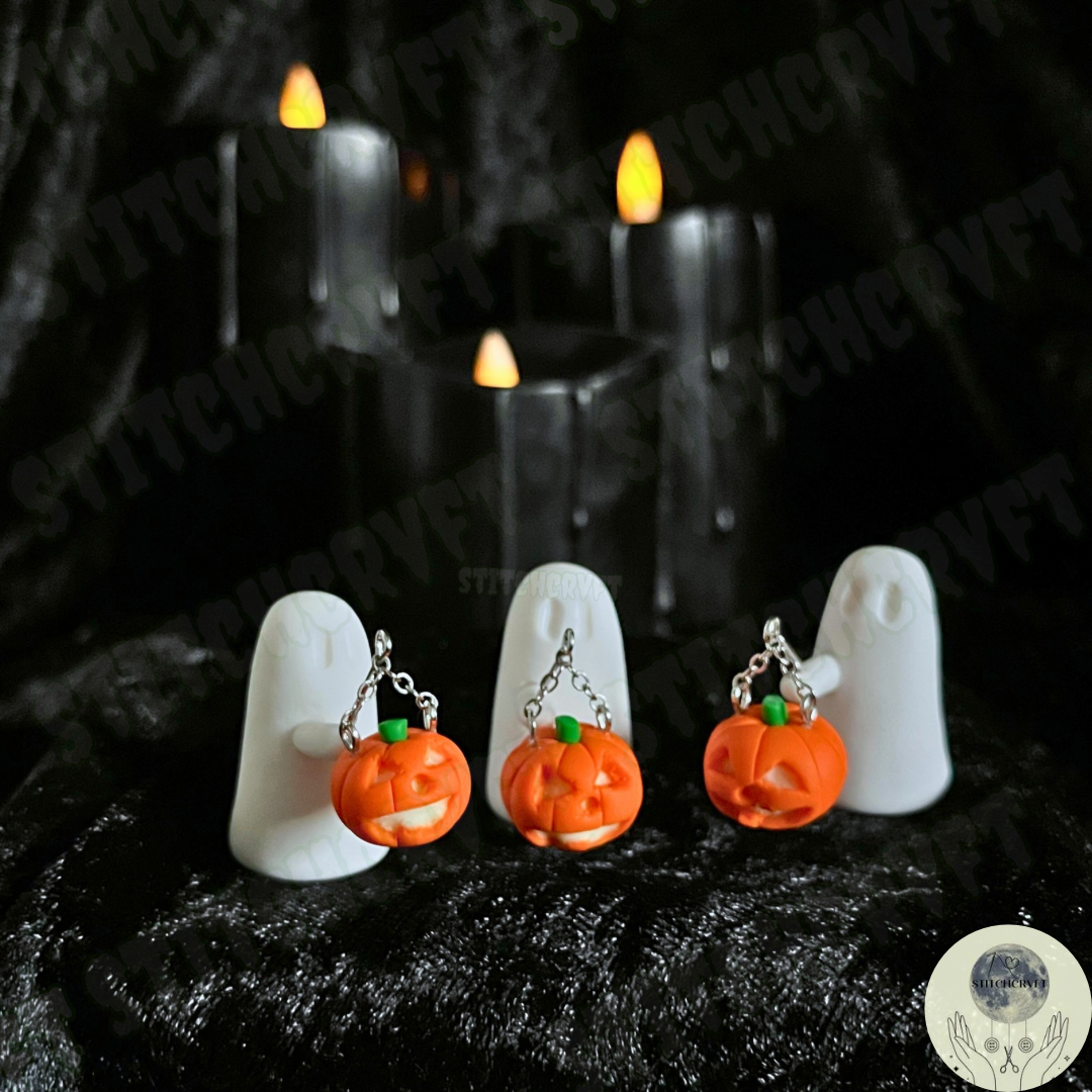 Ghost holding glowing pumpkin lantern | Handmade to order