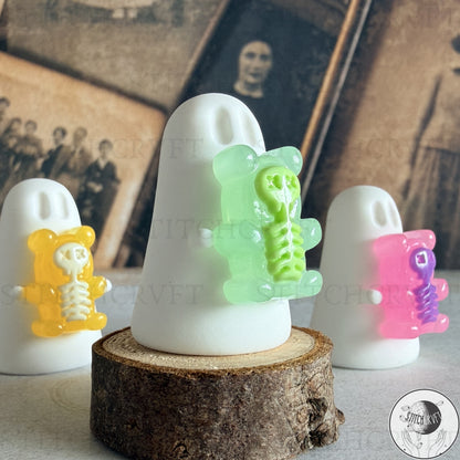 Ghost holding skele-gummy bear | Handmade to order