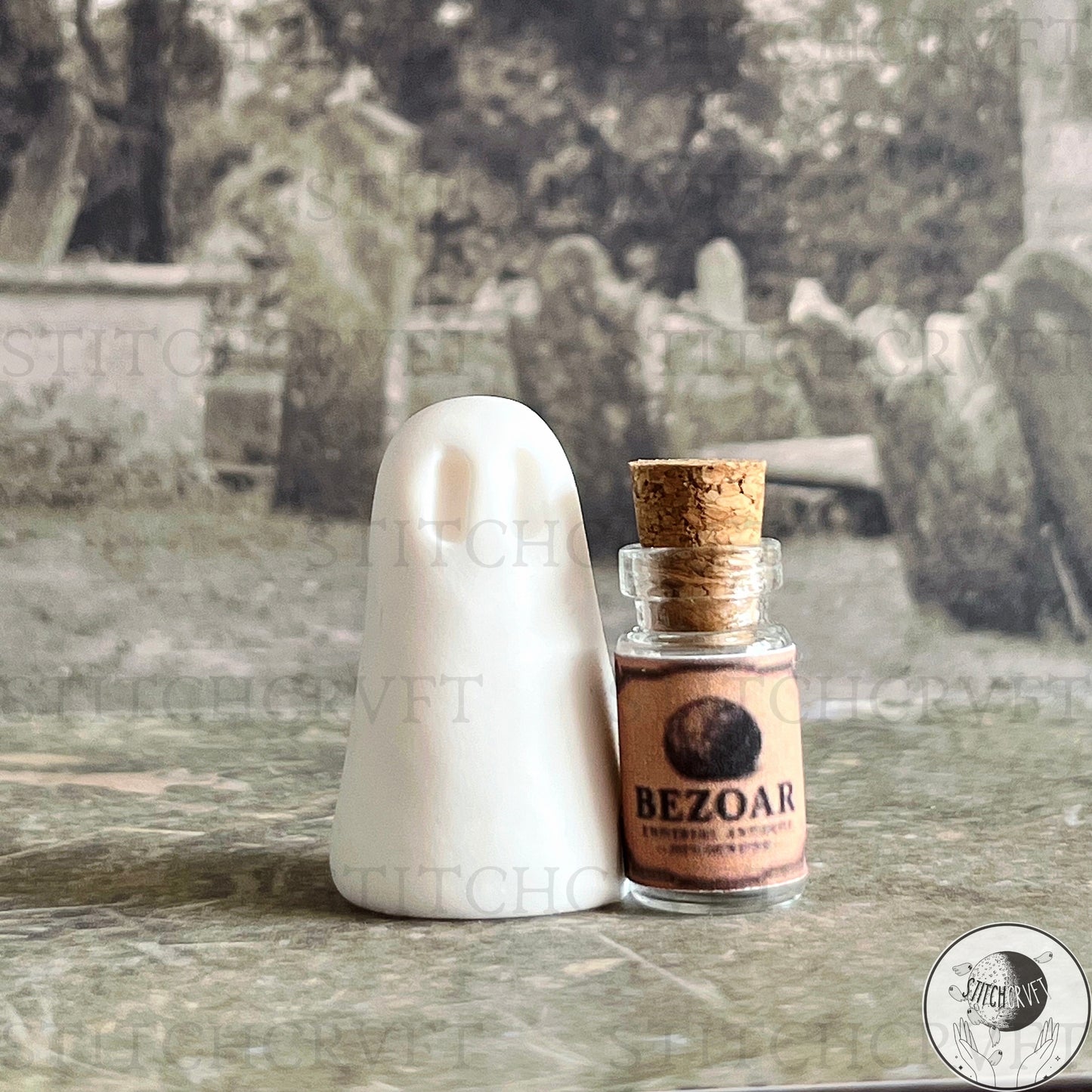 Ghost with tiny potion ingredients | Handmade to order