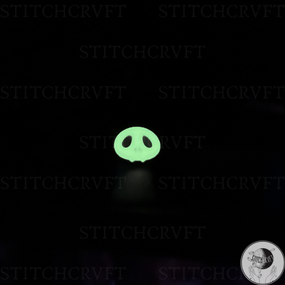 Ghost with black cat mask and glowing skull | Handmade to order
