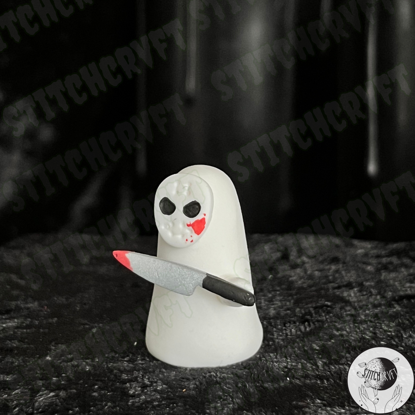 Horror ghost with ski mask and utensil | Handmade to order