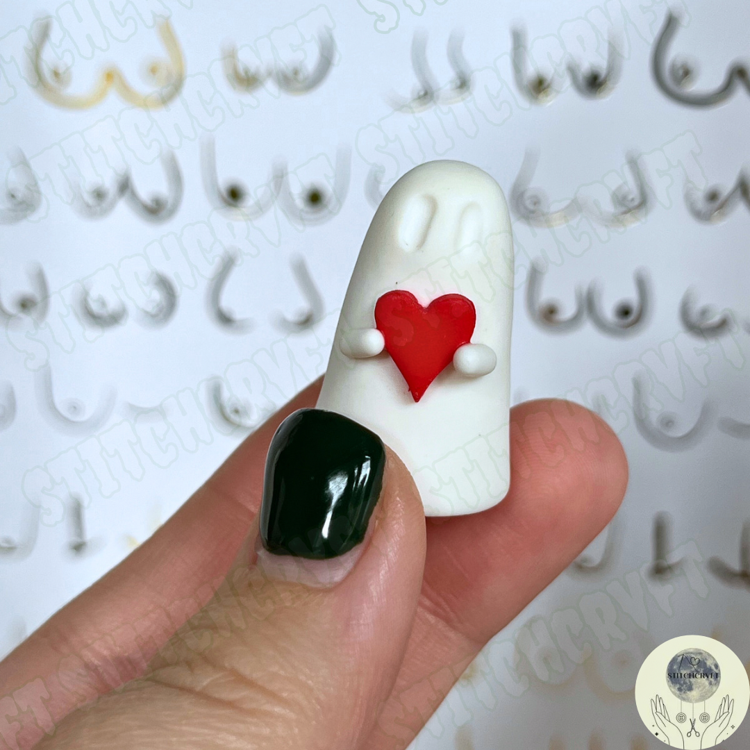 Ghost with heart offering | Handmade to order