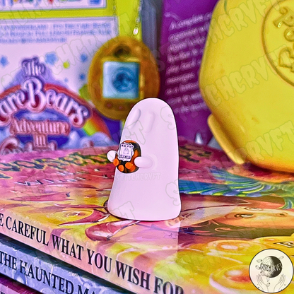 Ghost holding tiny virtual pet toy 90s edition | Limited small batch