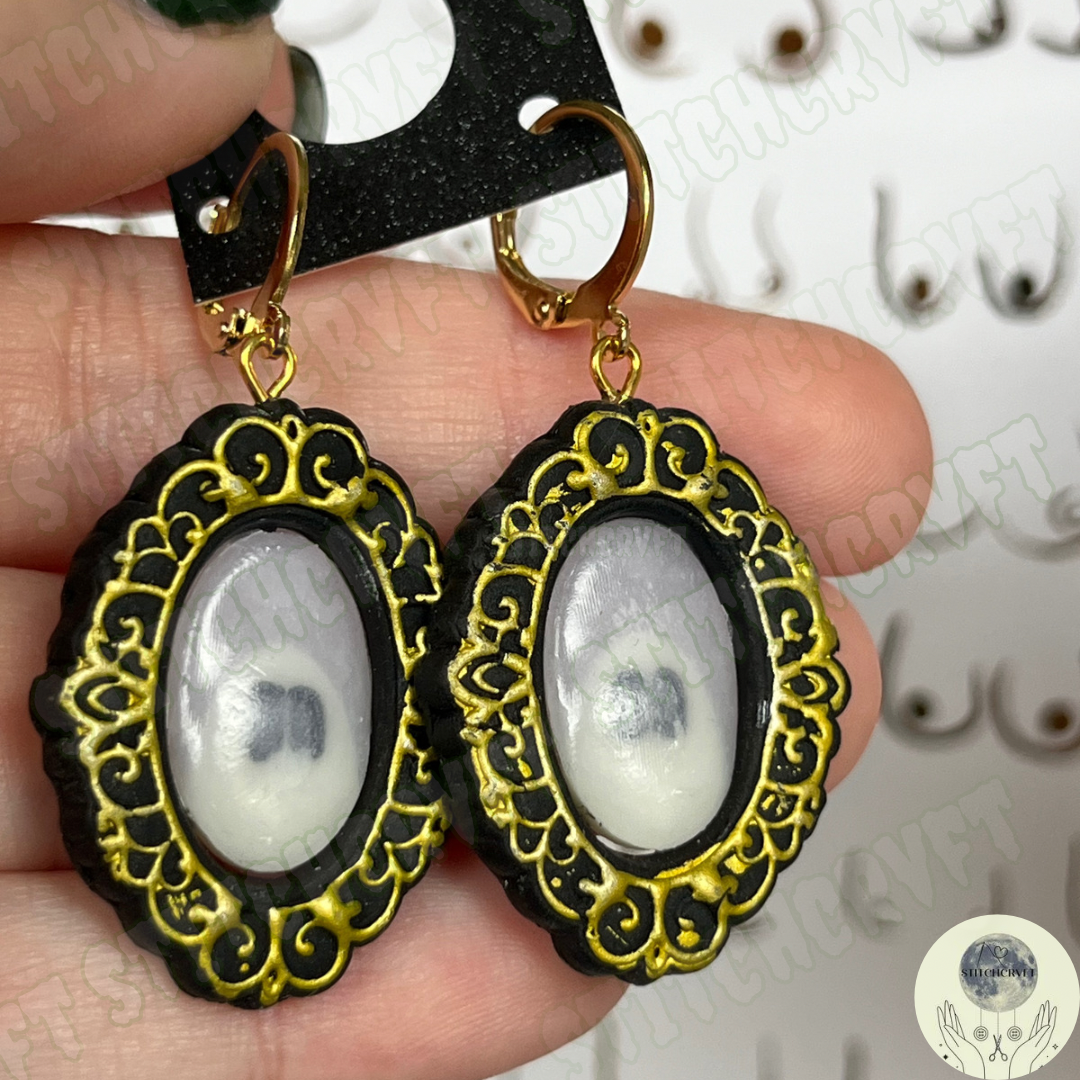 Ghost portrait  earrings  | Handmade to order