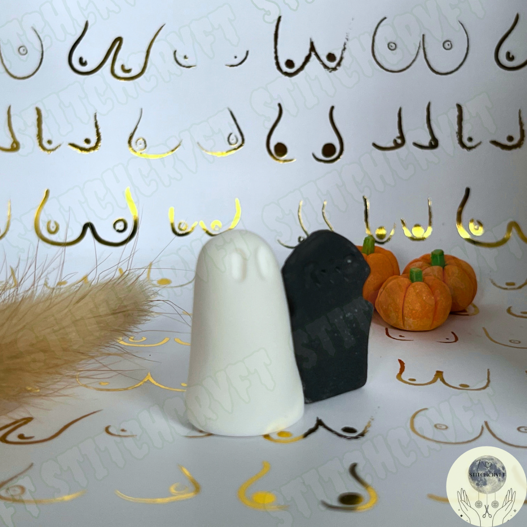 Ghost with spooky tombstone | Handmade to order