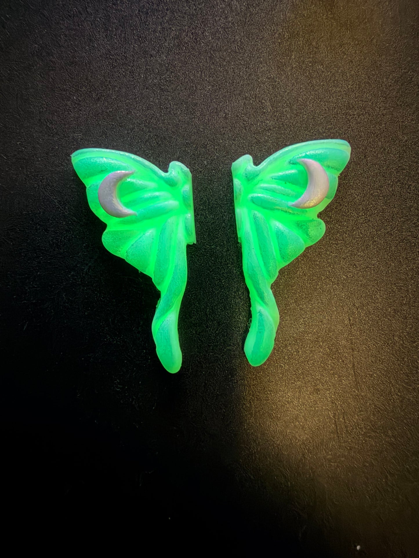 Ghost with glowing luna moth wings | Handmade to order
