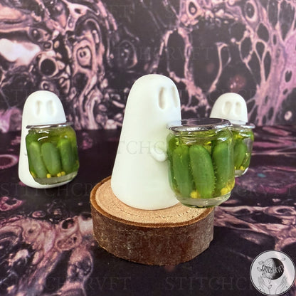 Ghost holding jar of pickles | Handmade to order
