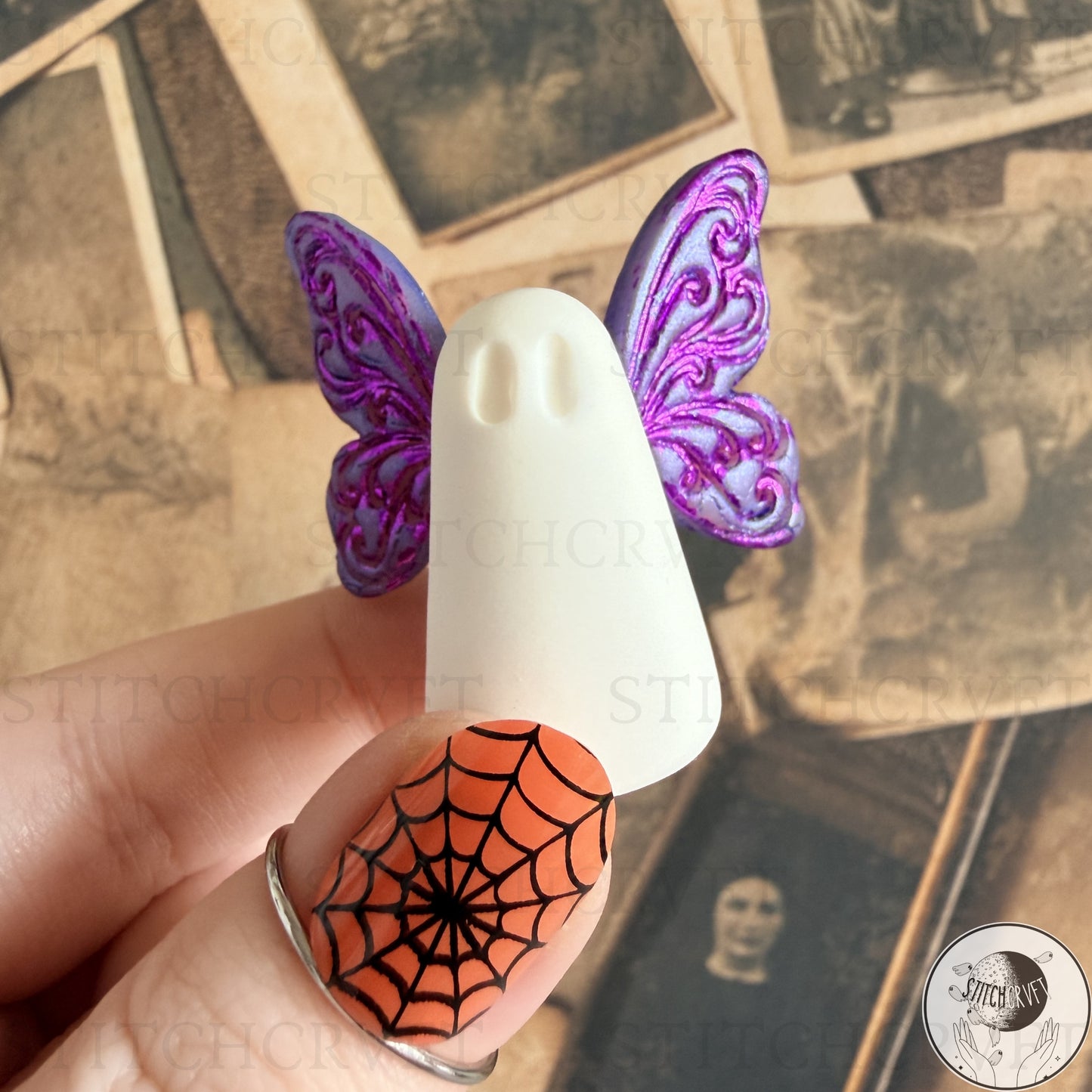 Ghost With coloured gilded wings | Handmade to order