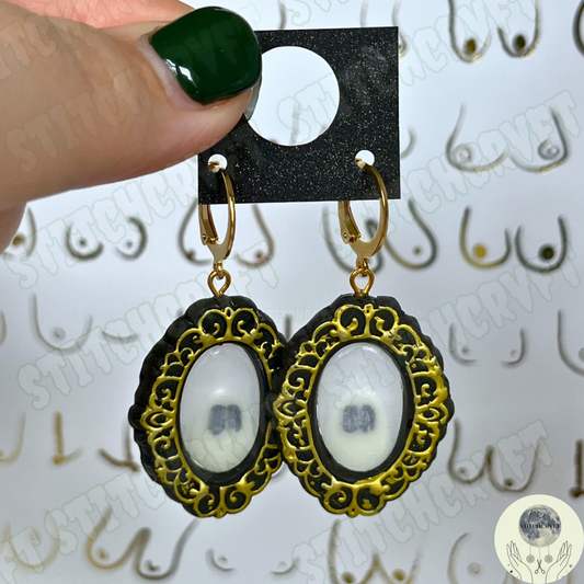 Ghost portrait  earrings  | Handmade to order