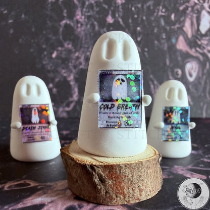 Ghost holding shiny ghost game cards | Handmade to order