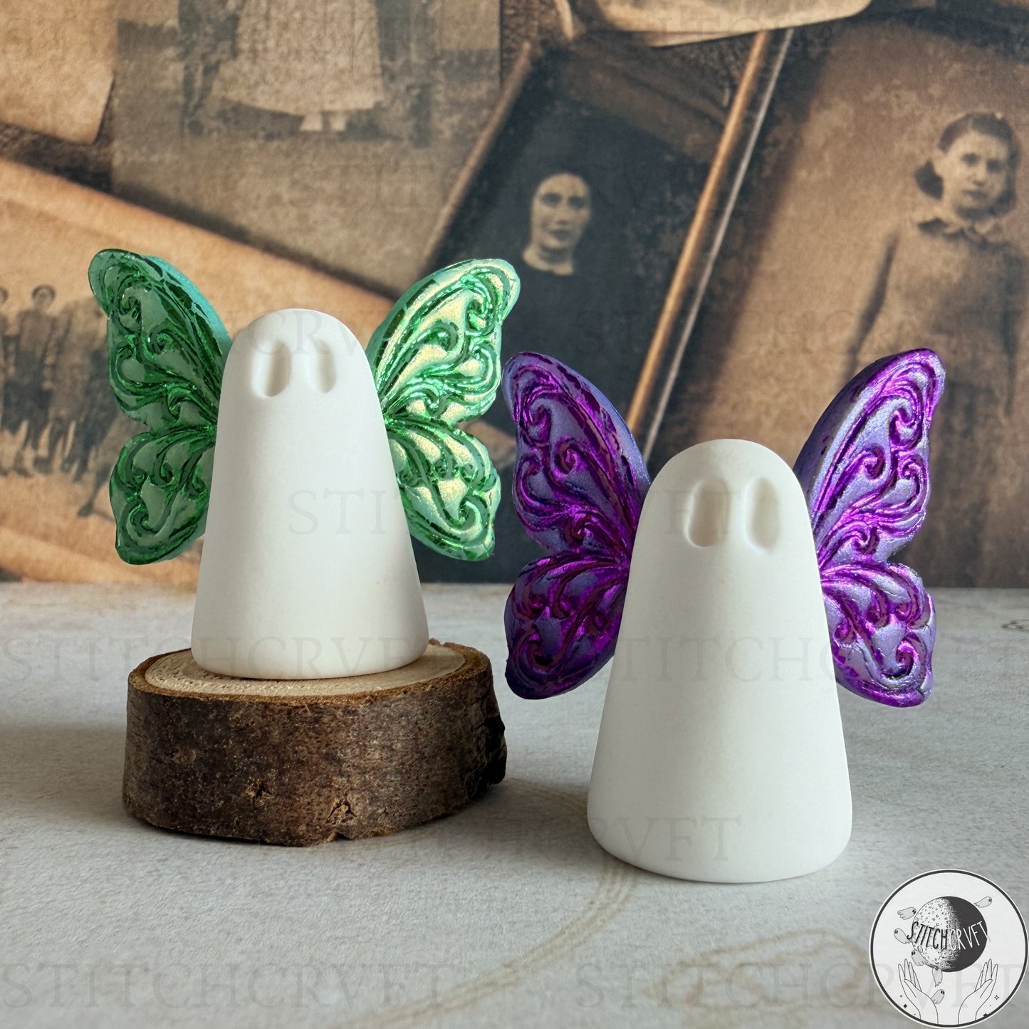 Ghost With coloured gilded wings | Handmade to order
