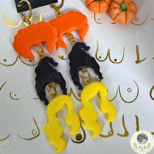 Witch trio iconic hairstyle earrings | Handmade to order